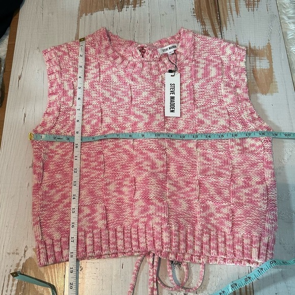 Steve Madden Cicilla Pink Tulle Sleeveless Sweater Size Large - Picture 8 of 8